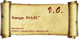 Vanya Ottó névjegykártya
