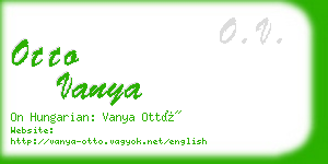 otto vanya business card